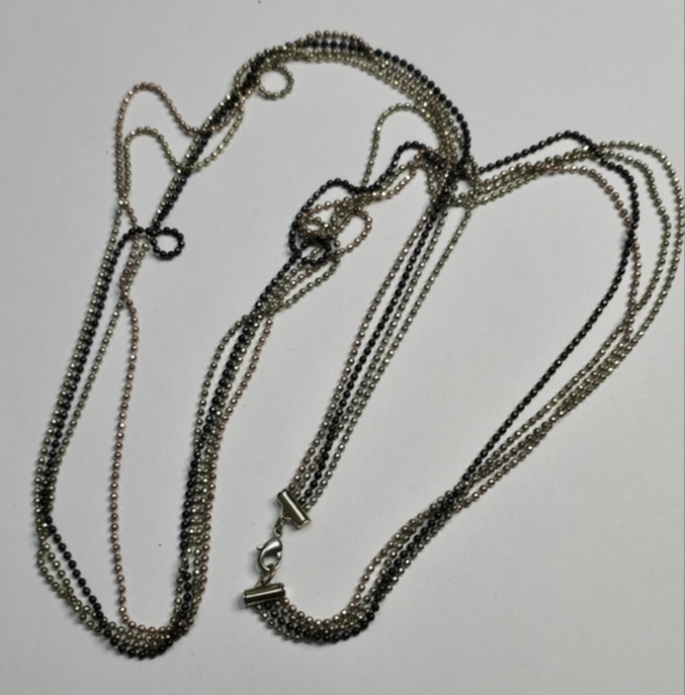 Treska Rose Gold Gunmetal Silver Layered Long Chain Waterfall Necklace for Women